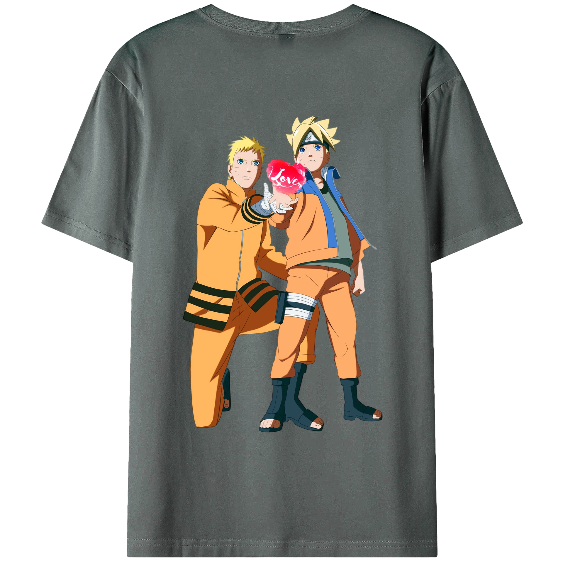 （画像用） NARUTO -ナルト- うずまき ボルト Uzumaki Boruto 綿100％ メンズ半袖Tシャツ（バックプリント） 通気性